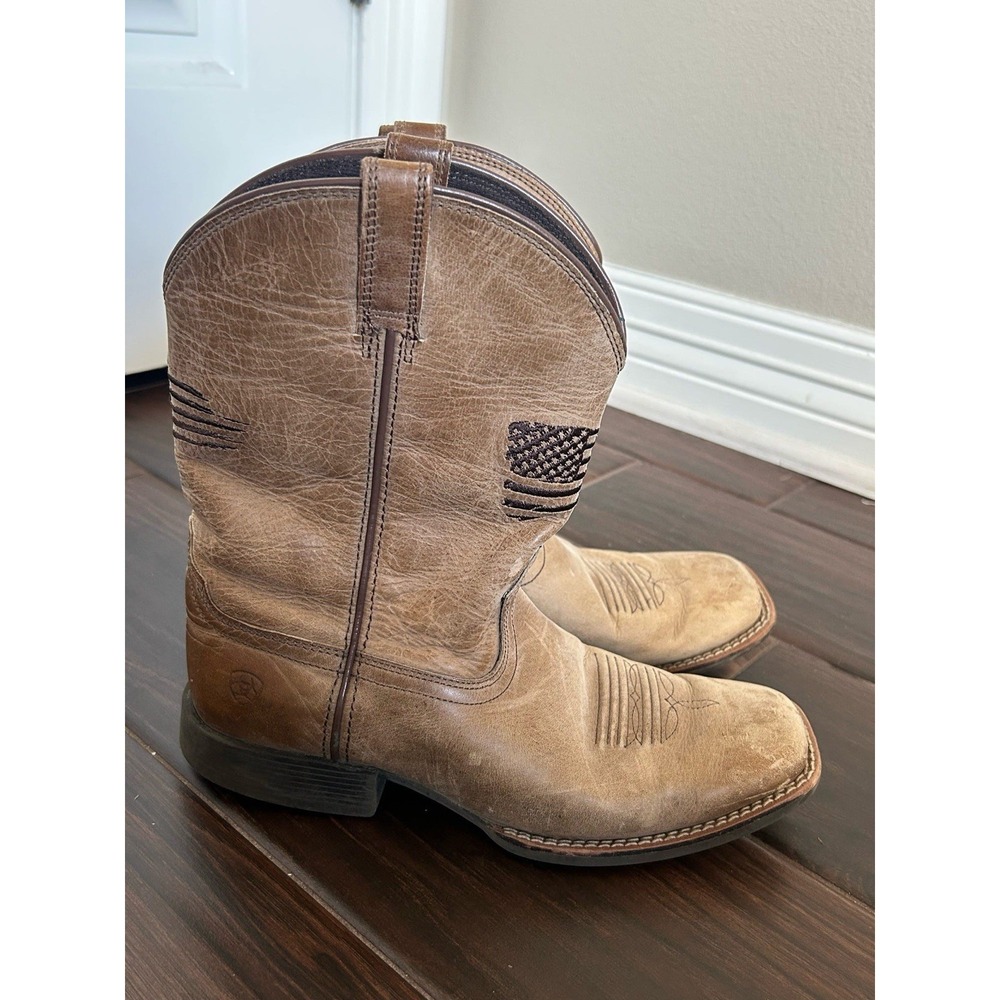 Ariat Men's Circuit Patriot Weathered Tan Leather Boots 10039909 SIZE 5